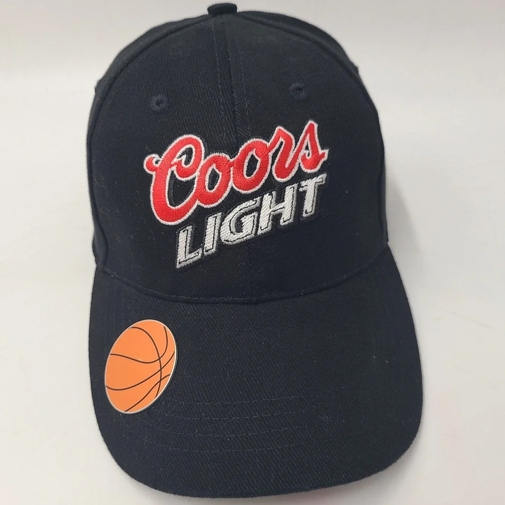 Coors Light Hat Adjustable Black Bottle Opener Basketball Party University Men‎